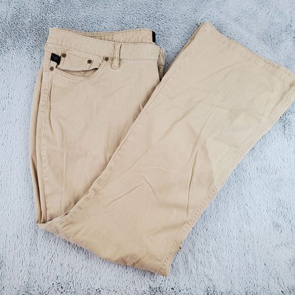 Lee Riders Low Rise‎ Boot Cut Jeans Womens Sz 17 Beige Pants Stretch Relaxed Fit - Picture 1 of 11